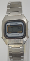 Vintage Broksonic Chronometer Digital Lcd Mens Watch New Battery Guaranteed - $54.40