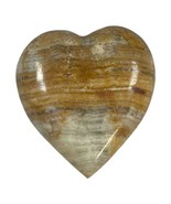 Natural Stone Carved Soapstone / Jasper Heart Paperweight 3&quot; x 3&quot; Brown ... - £14.73 GBP