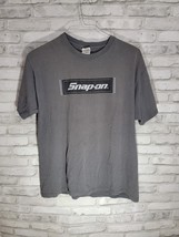 Vintage 90s L Snap-On Best Fruit of the Loom Large Gray Short Sleeve hol... - $13.67 CAD