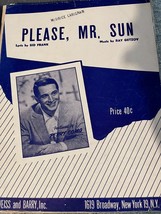Please Mr. Sun Perry Como 1951 sheet music Sid Frank Ray Getzov - £5.47 GBP