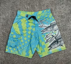 Guy Harvey Board Shorts Men 30 Bluewater Hybrid Surf Beach Barracuda Mar... - £19.66 GBP