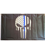 PUNISHER GAME 3x5&quot; FLAG POLICE BLUE STRIPE -BRASS GROMMETS INDOOR/OUT/ P... - £8.72 GBP