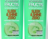 2 Garnier Fructis 12 Oz Sleek &amp; Shine Zero Silicone Vit E Fortifying Con... - £17.63 GBP