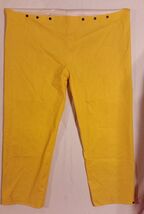 BRIGHT YELLOW LARGE 48X29.5 WET RAIN SUIT PANTS BOTTOMS BOTH SUSPENDERS ... - $19.00