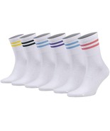 Women’s Athletic Crew Socks 6 Pack – Cotton 2-Stripe Moisture Wicking Si... - $21.81 CAD