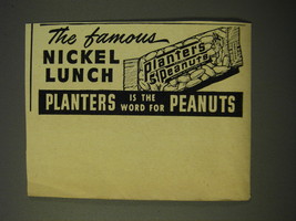 1950 Planters Peanuts Ad - The famous nickel lunch - £14.44 GBP