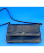 Vintage 80s Etienne Aigner Blue Leather Crossbody Bag - £9.75 GBP