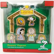 Peanuts Charlie Brown Christmas Wooden Nativity Scene 7 Piece Wooden Schulz - £31.96 GBP