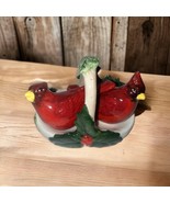 Portmeirion Red Cardinal Salt and Pepper w/holder Shakers Christmas Holi... - €13,55 EUR