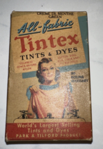 Vintage Unused Tintex Fabric Dye Creme De MENTHE-GREEN Original Box Advertising - £7.10 GBP