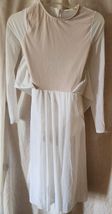 Womens Balera SA White Dress Dance Outfit Long Sleeve Sheer Drape Back - $29.99