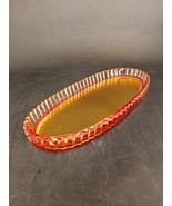 Glass Oval Vanity Tray, Hand-Laid Gilding And Ruby Red Flash, Studio Signed - $54.81 CAD