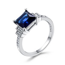 Women Fashion Size 6-10 Plated Patinum Jewelry Sapphire Zircon Rings Wedding Rin - £8.72 GBP