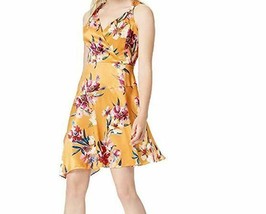 Bar III Printed Size 0 Yellow Floral Asymmetrical Dress NEW - £24.92 GBP