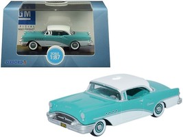 1955 Buick Century Turquoise and Polo White 1/87 (HO) Scale Diecast Model Car b - £19.53 GBP