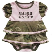 Multicam Baby Girls Major Cutie Embroidered Ruffle Dress: Adorable Camo Chic - £27.63 GBP