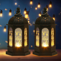 Ramadan Lanterns Decoration 5.2&quot; Height 2 Pieces Retro Hanging Lamp Eid Mubarak - £15.01 GBP