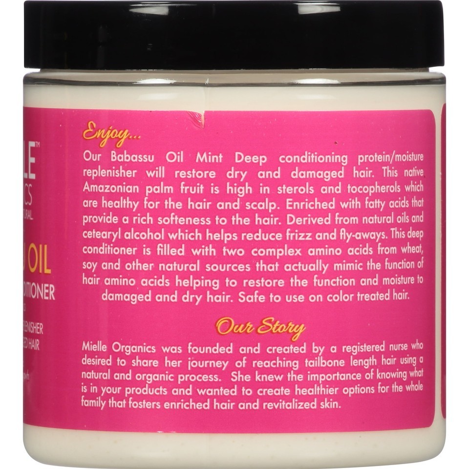 Mielle Organics Babassu Oil Mint Moisturizing Deep Conditioner, 8 fl oz All Hair Item image 4