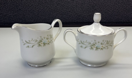 Four Crown China Claridge Sugar Bowl With Lid And Creamer #317 Japan - £9.33 GBP