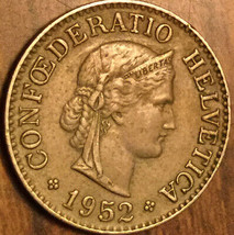 1952 Switzerland Confoederatio Helvetica 10 Rappen Coin - £2.11 GBP