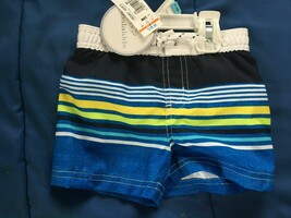 Koala Kids Boy&#39;s Blue Striped Swim Pants 3/6 Month *NEW W/TAGS* r1 - $7.99