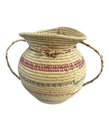 Vintage Basket Purse Wall Hanging Planter Vase Woven Coil Round Southwes... - £29.42 GBP