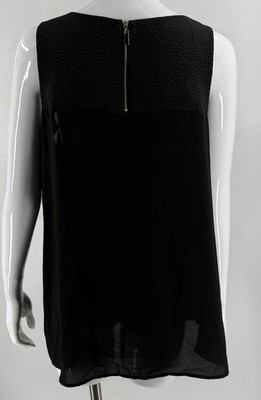Alfani Womens Tunic Top Size 16 Layered Black Textured Back Zip Sleeveless Item image 4