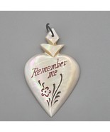 WW2 Sweetheart Pendant MOP Heart &quot;Remember Me&quot; Red Floral Mother Of Pear... - $49.99