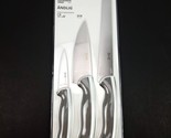 Ikea ANDLIG 3 Piece Knife Set Stainless Steel Light Gray New - $18.80