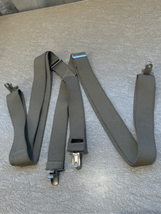 Clip On Suspenders Braces-Elastic Grey w/ Silver Accents 1 1/4”W EUC - £4.90 GBP