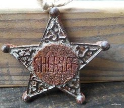 Sherif Star Christmas Ornament Resin 4 &quot; - £7.07 GBP