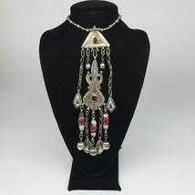 98g, 19&quot; Turkmen Necklace Pendant Long Necktie Old Vintage Gold-Gilded,TN385 - £63.93 GBP