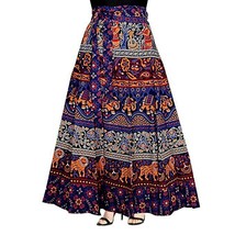 Womens Wrap around skirt ethnic Maxi 38&quot; Blue Lion(Free size upto 46&quot;-XXXL) - $32.13