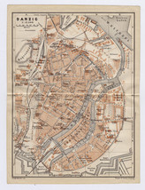 1914 ORIGINAL ANTIQUE MAP OF DANZIG GDAŃSK / WEST PRUSSIA / POLAND / GER... - $34.78