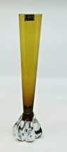 Aseda Glasbruk Sweden Amber Colored Bud Vase Swedish Art Glass Vintage A... - $35.98