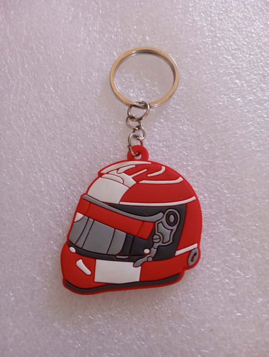 Motorcycle Helmet Vinyl Red Keychain Key Accessories Novelty New - $14.99