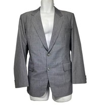 Vintage paris custom tailor &amp; silk store gray blazer Size 40 - £33.43 GBP