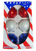 RAUCH PATRIOTIC GOD BLESS AMERICA  GLASS ORNAMENTS SET OF 4 IN BOX - £8.47 GBP