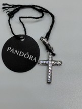 Sterling Silver 925 Pandora CZ Cross Pendant - £35.91 GBP