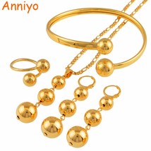 Y sets necklace earrings bangle ring for women trendy round ball jewellery arab nigeria thumb200