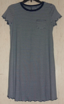 NEW WOMENS So NAVY BLUE &amp; WHITE STRIPE KNIT NIGHTGOWN  SIZE S - £19.70 GBP