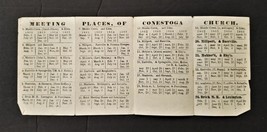 1862-65 Antique Orig Calendar Meeting Places Lancaster Pa Conestoga Church - £68.51 GBP