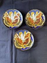 Arnhem Holland Antique Art Nouveau Gouda Art deco set of 3 little wall plate - £76.31 GBP