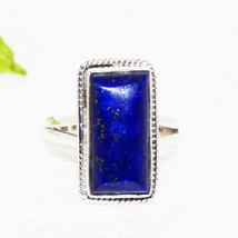 Natural L API S Lazuli Gemstone 925 Sterling Silver Jewelry Handmade Ring - £42.52 GBP