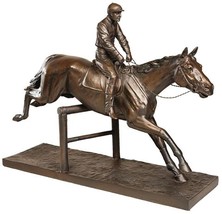 Sculpture Lodge Steeple Chase Horse Large Chocolate Brown Cast Resin - £358.91 GBP
