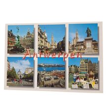 Postcard Antwerp Belgium Multiview Boerentoren Brabo Fountain Chrome Unposted - $4.88