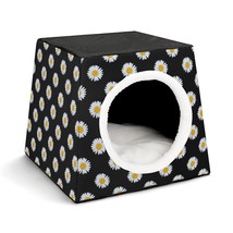 Mondxflaur Black White Daisy Cat Beds for Indoor Cats Cave Bed 3 in 1 Pe... - $32.99