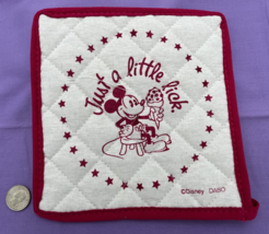 Disney Mickey Mouse Fabric Pot Mat - 8&quot; x 8&quot; - Classic Red and White Charm - £11.87 GBP