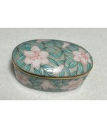 Otagiri Japan Oval Porcelain Trinket Lidded Dish Serenade Floral Tiger L... - £14.08 GBP