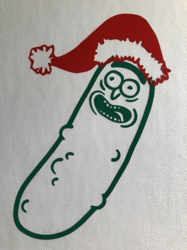 Holidays| Pickle Rick| Santa| Festive| Christmas|Rick|Xmas|Animated|Vinyl| Decal